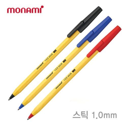 [モナミ]153 スティックボールペン-1.0mm (12本1セット)