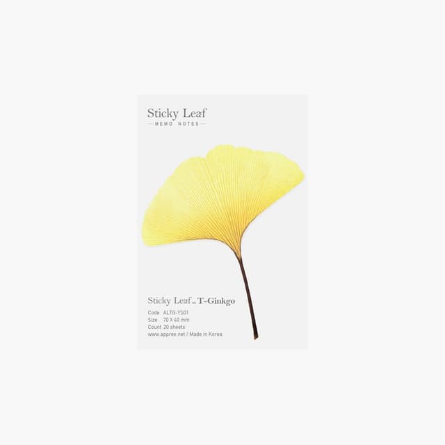 [APREE]スティッキーリーフ_透明イチョウ(Yellow,S)