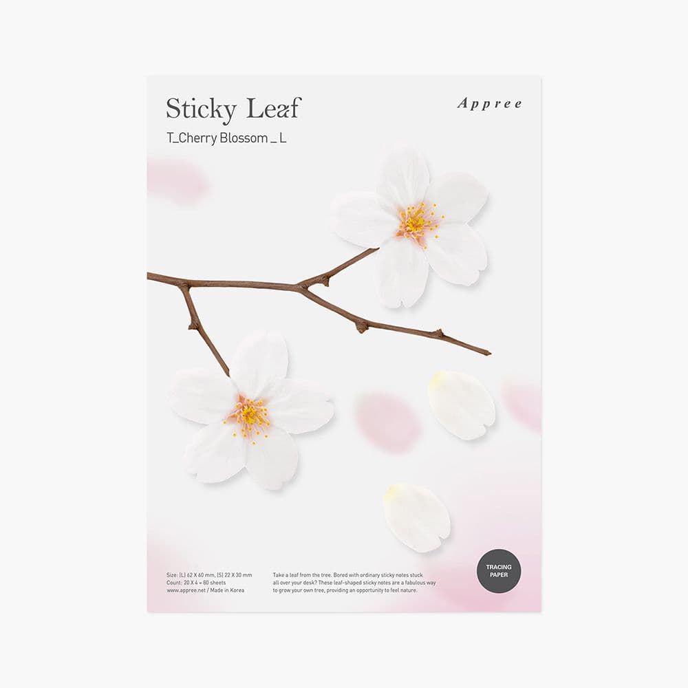 [APREE]スティッキーリーフ_透明桜(White,L) 1