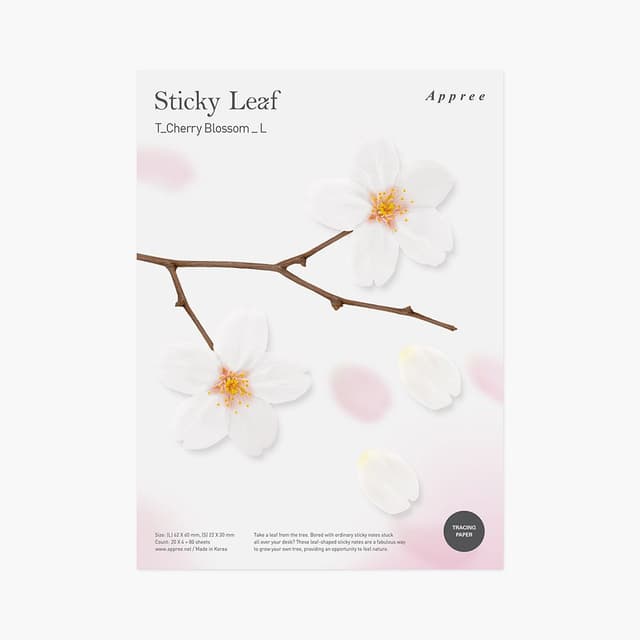 [APREE]スティッキーリーフ_透明桜(White,L)