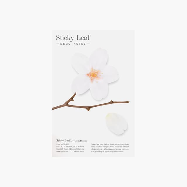 [APREE]スティッキーリーフ_透明桜(White,M)