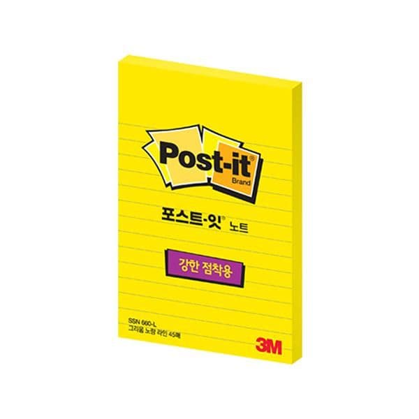 [포스트잇] ポスト・イット ノート 強粘着用 懐かしイエロー 660 (102x152)