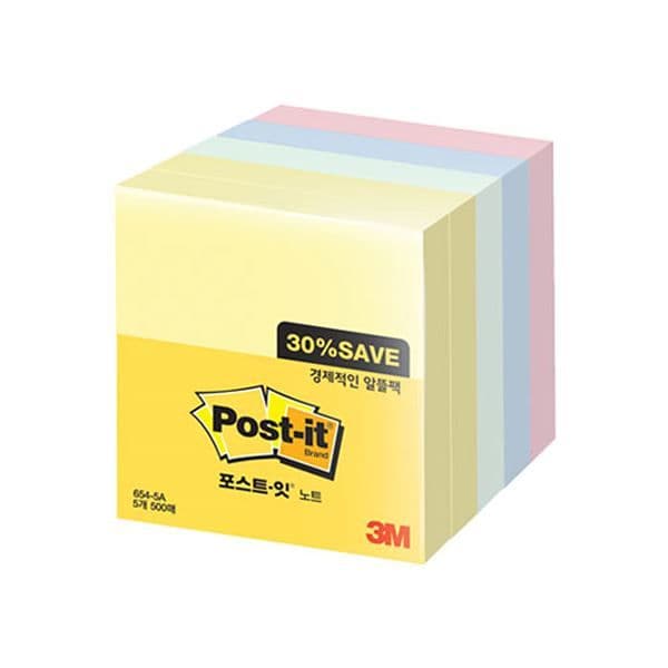 [ポスト・イット]ポスト・イット ノート お買い得パック 4色 654 (76x76) 1