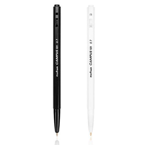 [ムンファ]キャンパス 101 ブラック＆ホワイト 0.7mm (12個 1セット)