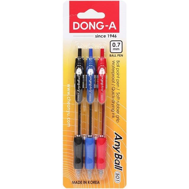 [ドンア]アニボール 0.7mm ボールペン ミックス 3本入りセット