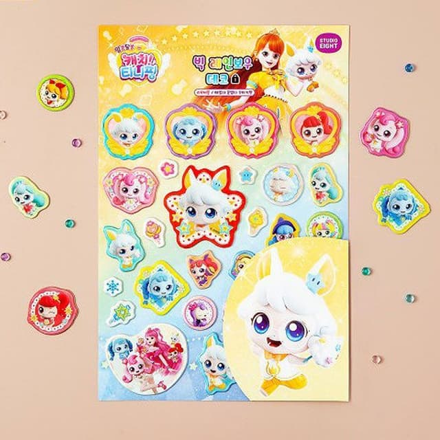 [Catch! Teenieping]なんでもかんでもキャッチ！ティニピン ビッグレインボーデコステッカー_ソルチピン