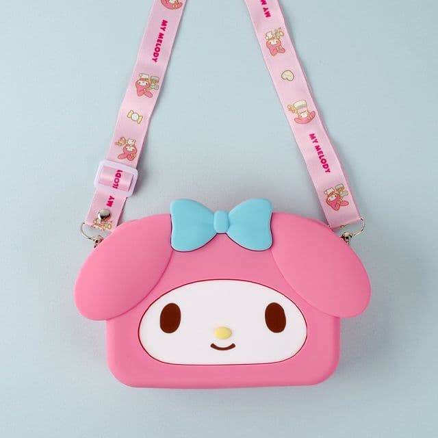 [サンリオ]マイメロディ ホットピンク ビッグスクエアフェイス シリコンクロスバッグ 1