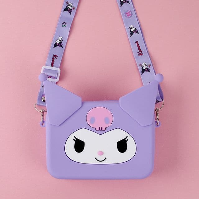 [クロミ]クロミ パープル ビッグスクエアフェイス シリコンクロスバッグ