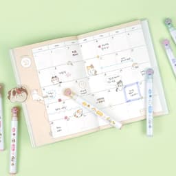 [ピンクフット]ニャンニャン蛍光ペン 6色セット 3