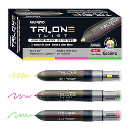 [ムンギョ]3 in 1 ツイスト蛍光ペン (6本1セット) 1