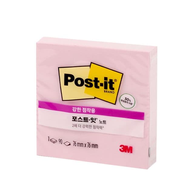 [ポスト・イット]ポスト・イット ノート 強粘着用 ベビーピンク 654 (76x76) 1