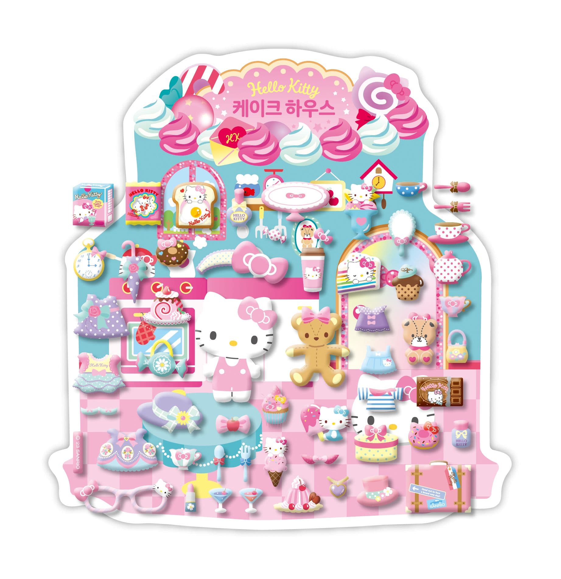 [サンリオ]ハローキティ ケーキハウスステッカー 1