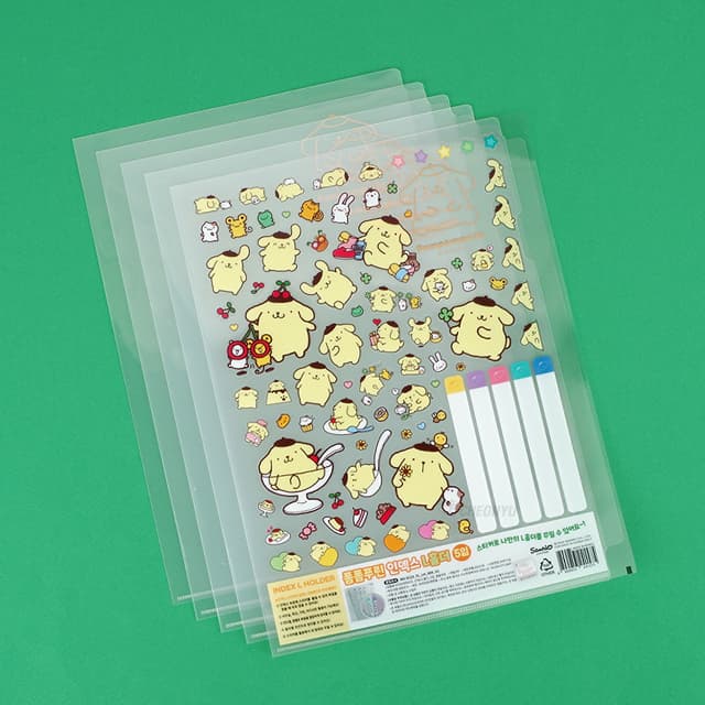 [サンリオ]ポムポムプリン インデックス Lホルダー 5個入り
