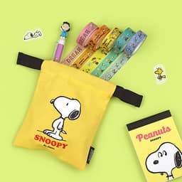 [ピーナッツ]スヌーピー ストリングポーチ イエロー 小 1