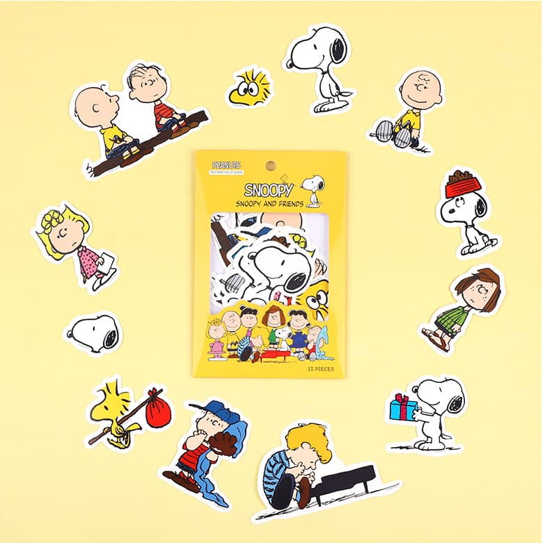 [ピーナッツ]スヌーピー デコステッカー イエロー (SNOOPY AND FRIENDS) 1