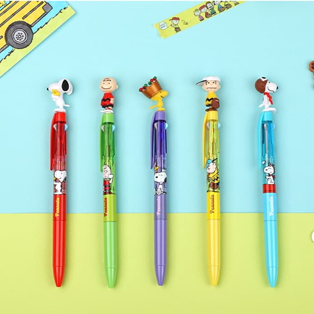 [ピーナッツ]ピーナッツ キャラクターマスコット3色ボールペン (オプション選択) 1