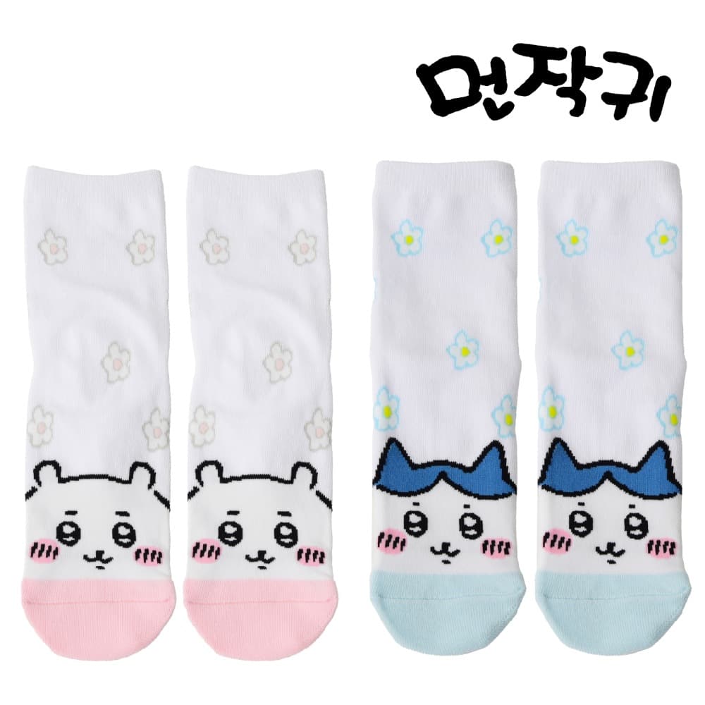 [ちいかわ]なんか小さくてかわいいやつ ちいかわ フラワークルーソックス 1
