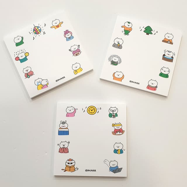 [ダルペーパー]ダルペーパー キャットライフ 3種メモパッド