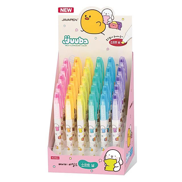 [ジャバ] ソフトニブ チュバ ベビーマイルド蛍光ペン 6色 30本入