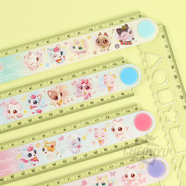 [ウィッシュキャット]ウィッシュキャット 30cmスマート折りたたみ定規
