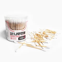 [ノーブランド]クッション王プラス 木製綿棒（200P ケース型） 2