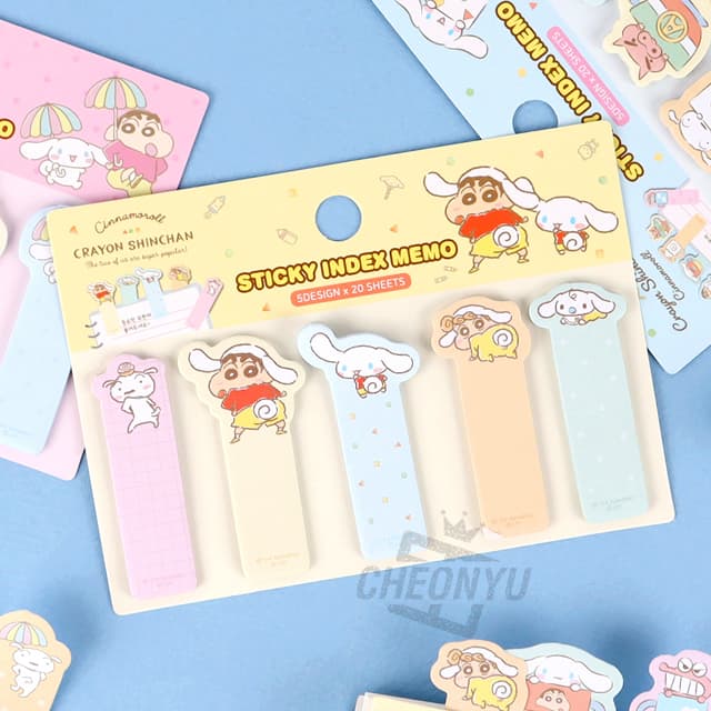[サンリオ]シナモロール x クレヨンしんちゃん インデックス付箋メモ