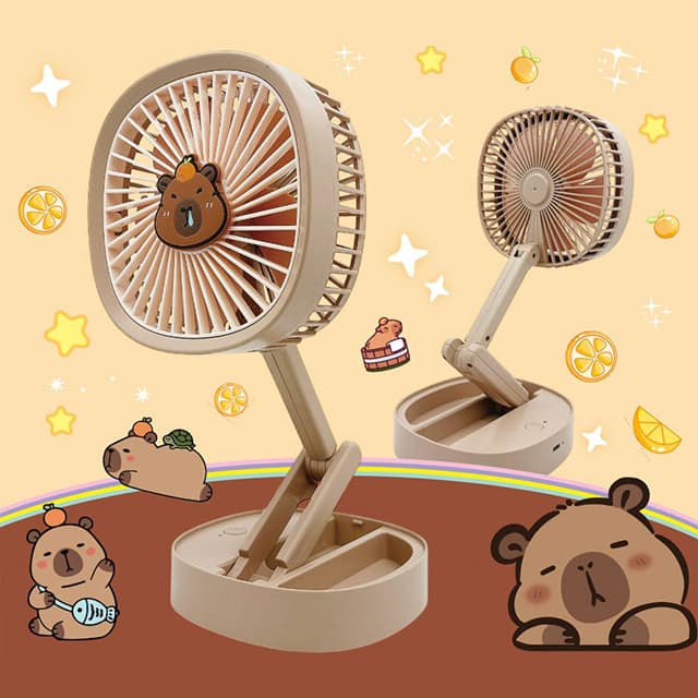 [カピバラ]カピバラ 折りたたみスタンド扇風機 (ランダム発送) 1