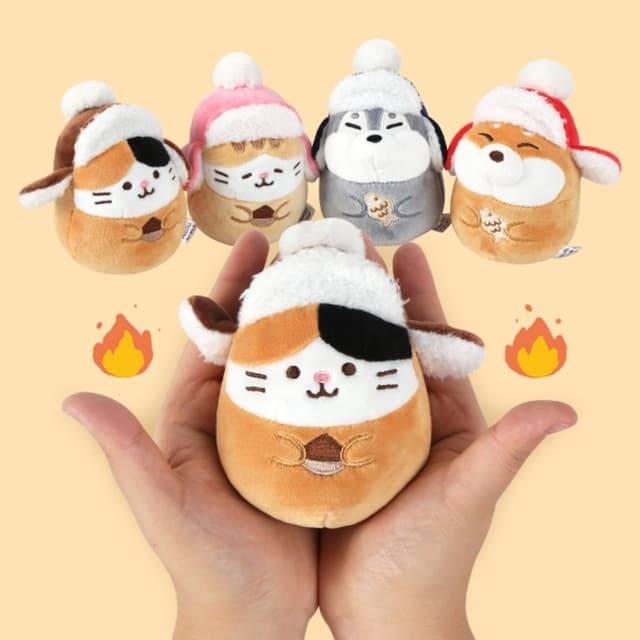 [キキクォッカ]モチタウン 羊毛帽子ホットパックぬいぐるみ