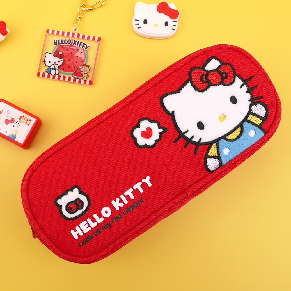 [サンリオ]ハローキティ 布アプリケ筆箱 1