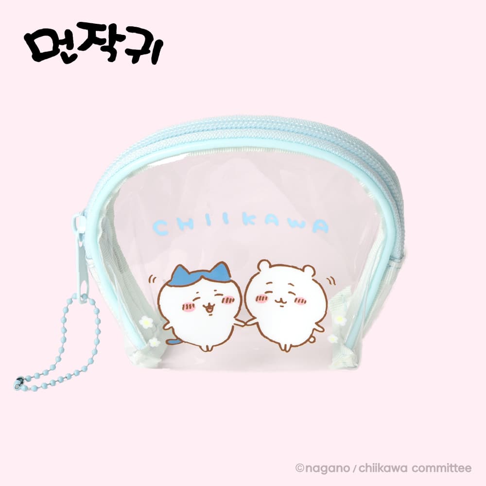 [ちいかわ]なんか小さくてかわいいやつ ブルー半円透明ポーチ 1