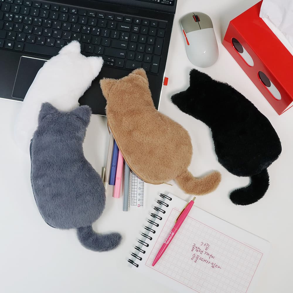 [ブリスクスタイル]ふんわり猫ぬいぐるみペンケース ペンポーチ 1
