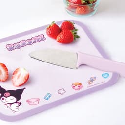 [サンリオ]クロミ マシュグミ 子ども用まな板 ステンレス製丸型安全ナイフセット 2