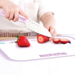 [サンリオ]クロミ マシュグミ 子ども用まな板 ステンレス製丸型安全ナイフセット 4