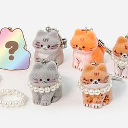 [イルジョン]ランダムふわふわ猫キーリングデコレーション（6個1セット） 4
