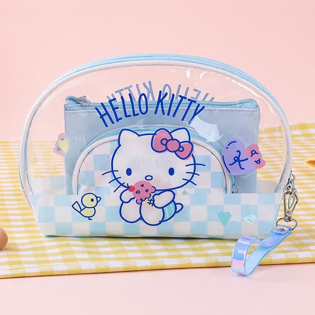 [サンリオ]プレイ ハローキティ 透明 3ピースポーチ