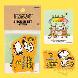 [ピーナッツ]スヌーピーステッカー 2枚セット_カフェスタンド（単品1枚） 2
