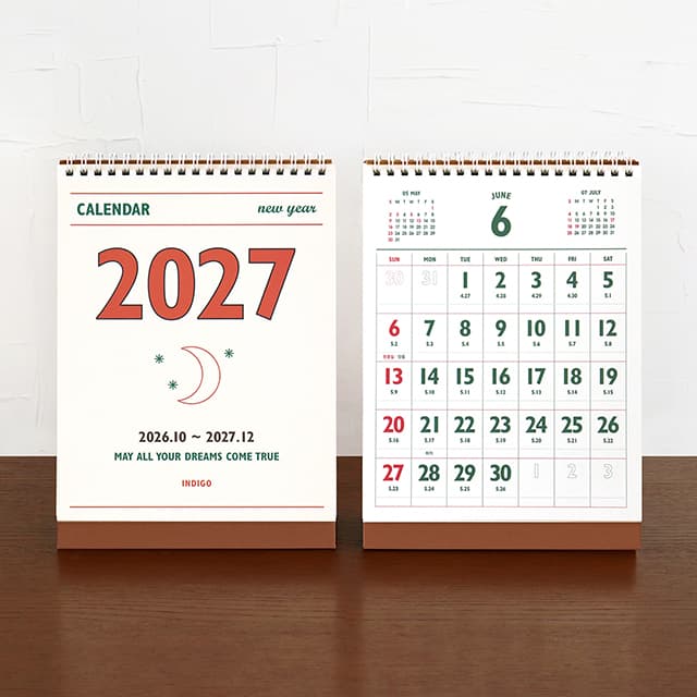 2027 ルナ レトロ旧暦卓上カレンダー（節気ミニデスクカレンダー） 1