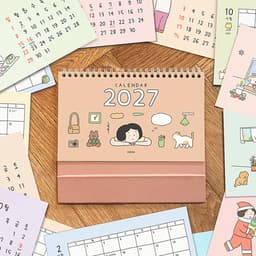 [インディゴ]2027 日常卓上カレンダー（感性イラストデスクカレンダー） 3