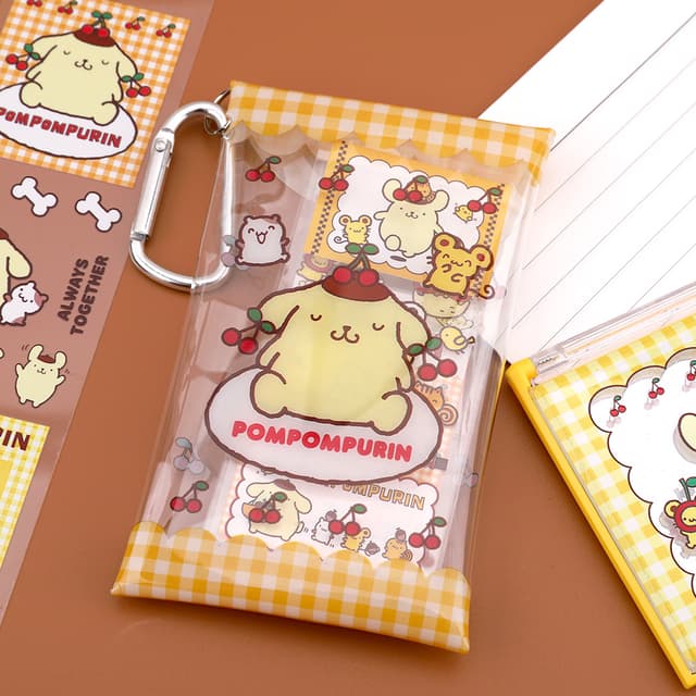 【サンリオ】ポムポムプリン 30周年 透明カードケースキーリング
