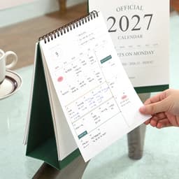 【インディゴ】2027 オフィシャル 月曜始まり卓上カレンダー（教師業務用デス.. 3
