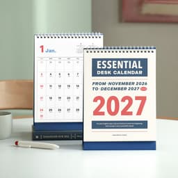 [アイコニック]2027 エッセンシャル卓上カレンダー デスクカレンダー 旧暦 デスクスケジューラー 1