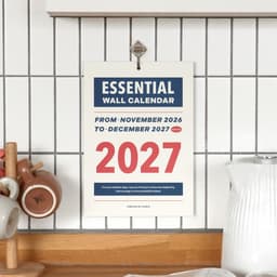 [アイコニック]2027 エッセンシャル壁掛けカレンダー A4 月間カレンダー 旧暦 インテリアポスター 1