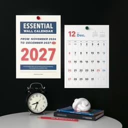 [アイコニック]2027 エッセンシャル壁掛けカレンダー A4 月間カレンダー 旧暦 インテリアポスター 2