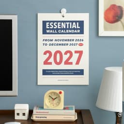 [アイコニック]2027 エッセンシャル壁掛けカレンダー A4 月間カレンダー 旧暦 インテリアポスター 5